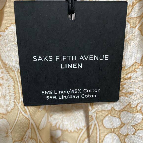 Saks Fifth Avenue Skirt Womens Size L Floral Print A-Line Linen Blend Neutral - Picture 9 of 9